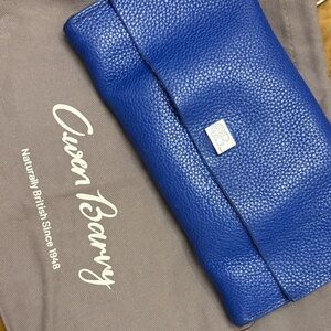 Blue Leather Clutch